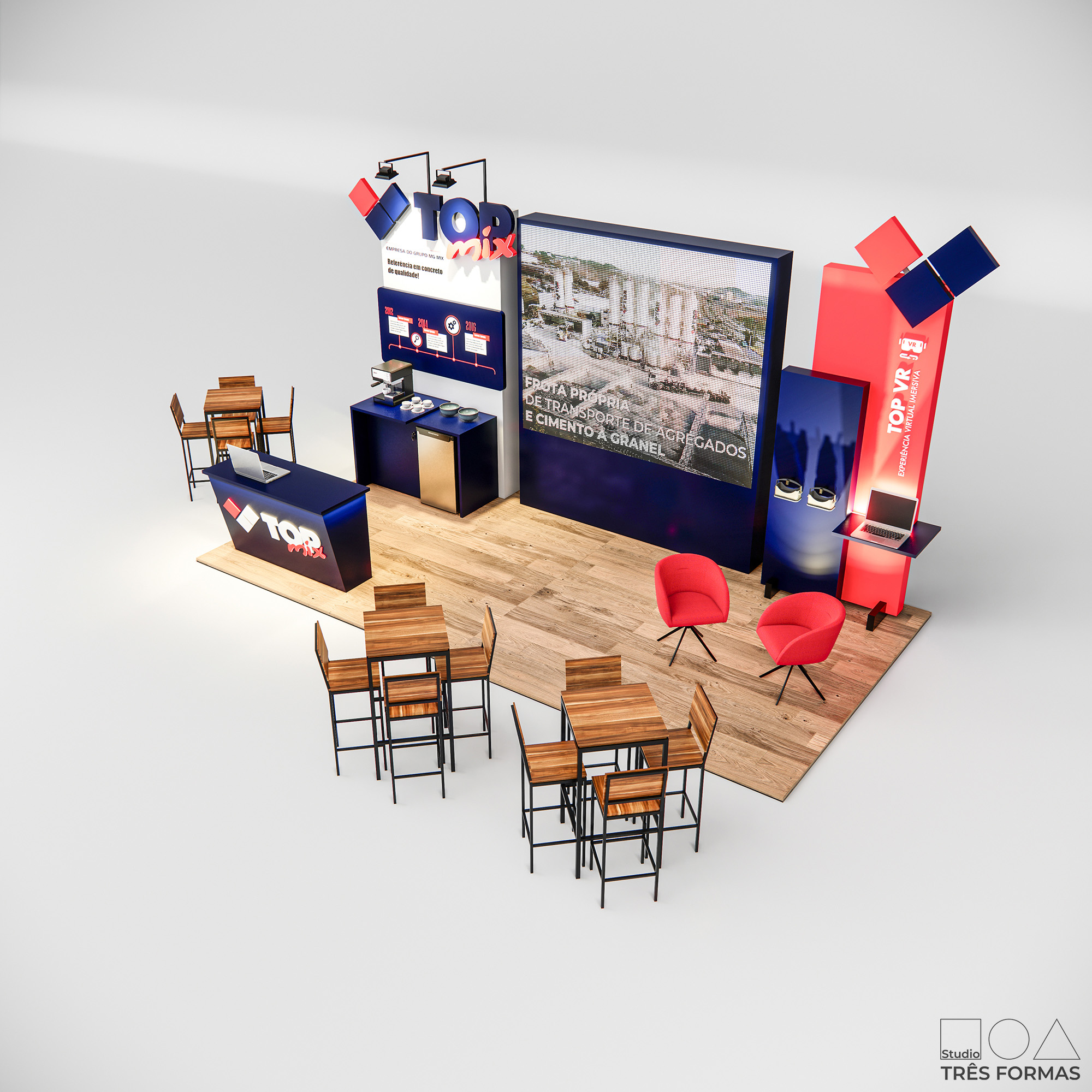 Projeto stand feira de evento - Cimento Top Mix - Studio Tres Formas - arquitetura comercial corporativo stand - arquiteta Miriã Campos - @studiotresformas (3)
