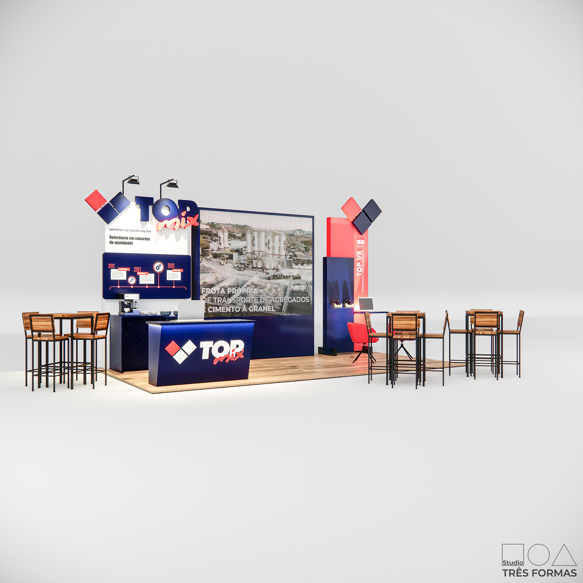 Projeto stand feira de evento - Cimento Top Mix - Studio Tres Formas - arquitetura comercial corporativo stand - arquiteta Miriã Campos - @studiotresformas (4)