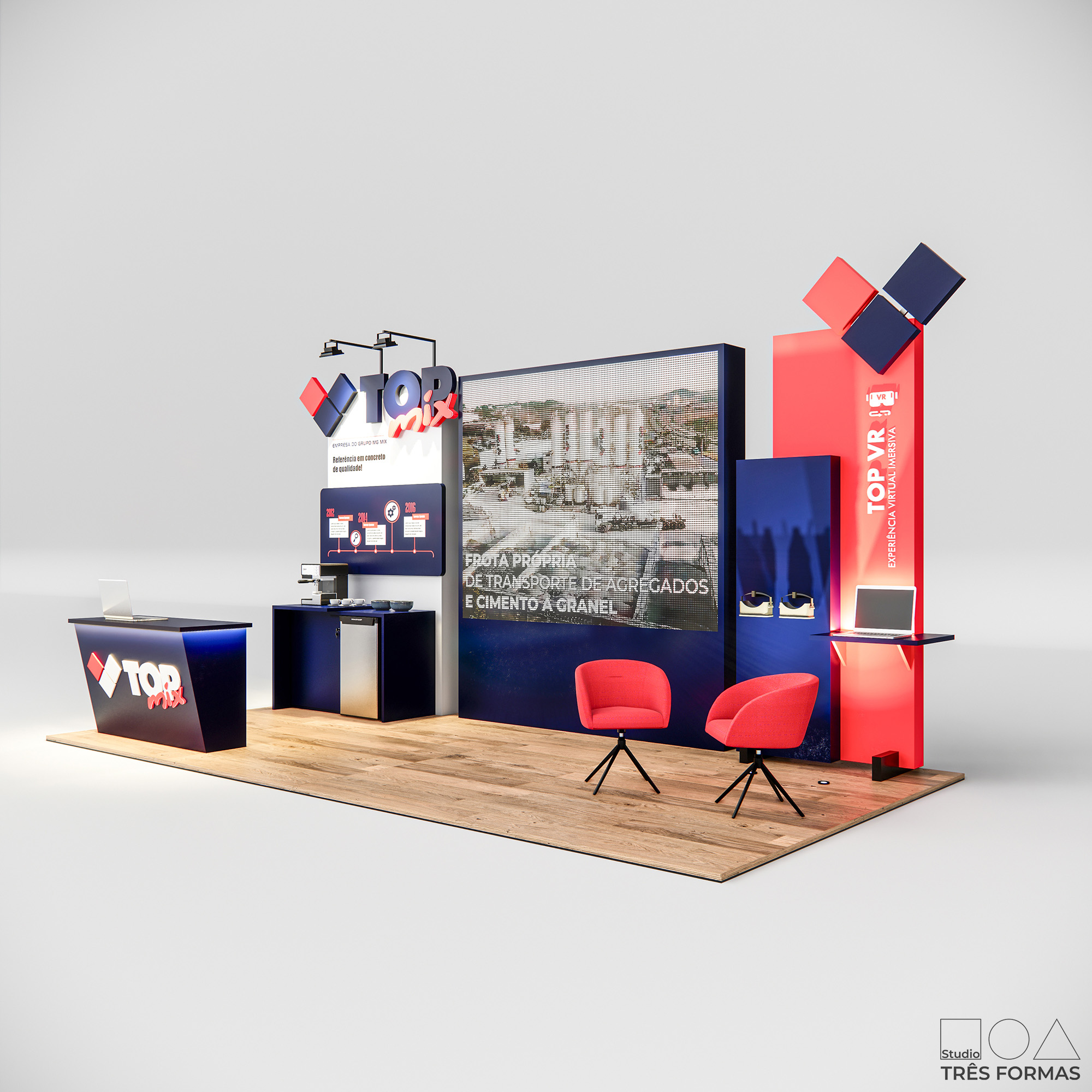 Projeto stand feira de evento - Cimento Top Mix - Studio Tres Formas - arquitetura comercial corporativo stand - arquiteta Miriã Campos - @studiotresformas (5)