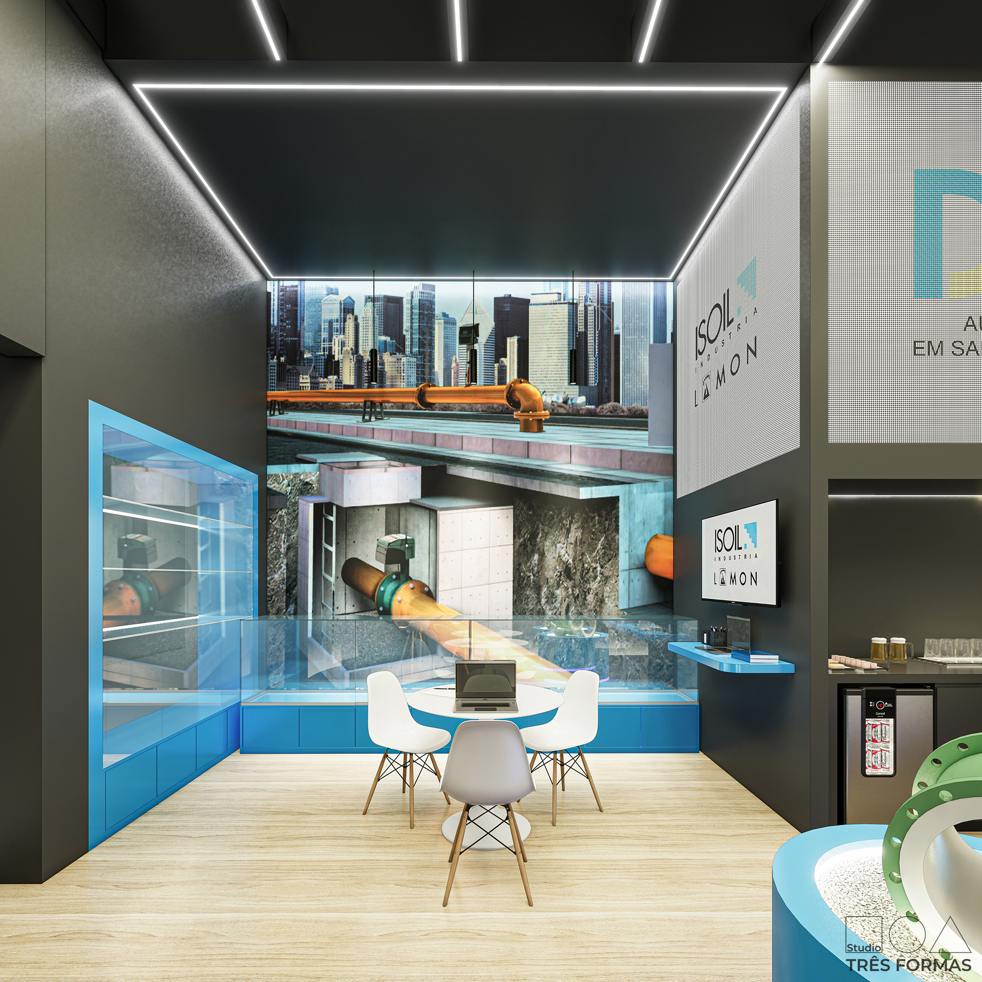 Projeto stand feira evento - DM ISOIL Fitabes 2025 - Studio Tres Formas - arquitetura comercial corporativo stand - arquiteta Miriã Campos - @studiotresformas (11)