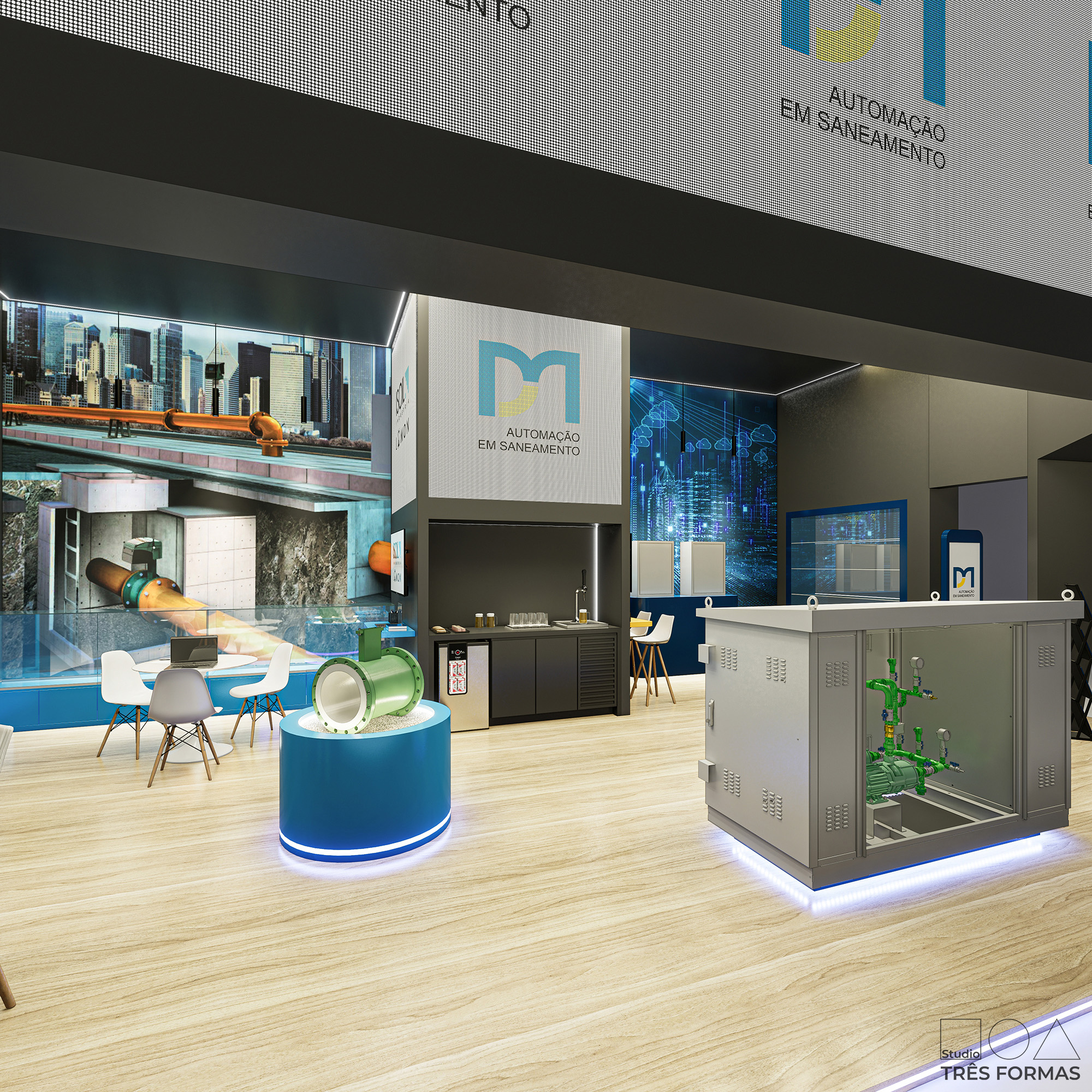 Projeto stand feira evento - DM ISOIL Fitabes 2025 - Studio Tres Formas - arquitetura comercial corporativo stand - arquiteta Miriã Campos - @studiotresformas (7)
